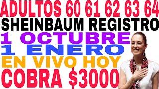 60-61-62-63-64 INICIA 1 OCT. REGISTRO COBRAS $3000 1 ENERO 2025 VE POR TU TARJETA.