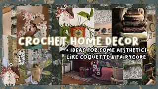 ₊˚ʚ crochet home decor  ୨୧  ideas for aesthetic decor w Fairycore Coquette Dark academia ideas