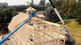 Raising a 36 x 48 Pioneer Gambrel Barn Kit in Columbia Falls Montana