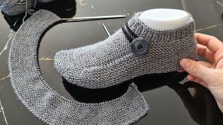 Modelimin asilliği 96 ilmekleBay Bayan Bot Patik Modeli Yapımı How to knit sock for men and women