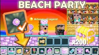 Ultimate Golden Pearl Chest Prize + NEW ITEMS BEACH PARTY  GrowTopia