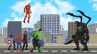 Marvels Avengers Hulk - Spiderman - Ironman - Black Panther vs Evolution of VENOM 2 HD