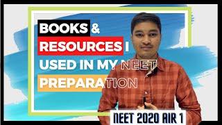 Books & Resources I Used For My NEET Preparation  Soyeb Aftab  NEET 2020 AIR 1  Scored 720720