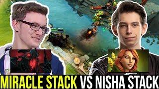 MIRACLE SF mid vs NISHA - 5 Man Party Battle 7.22 Dota 2