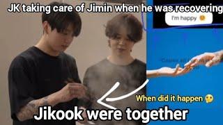 Jikook moments Jungkook taking care of Jimin when he was recovering