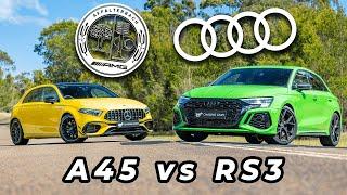 Audi RS3 vs AMG A45 2023 Hyper Hatch Comparison Review With 0-100kmh