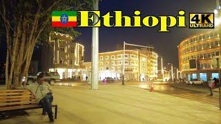 ደማቁ የአዲሷ ፒያሳ ውበት  Addis Ababa Walking Tour Piassa Avenue  4K