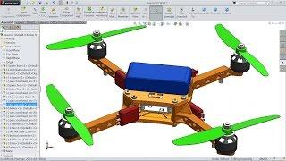 Solidworks tutorial  sketch Quadcopter Drone in Solidworks