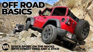 Basic Off Road Tips for Beginners in a Bone Stock Jeep Wrangler JL 2 Door Sport plus Rock Crawling