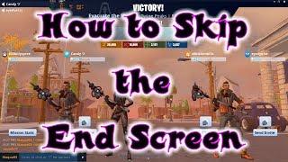 How to Skip the Mission End Screen - Fortnite Save the World