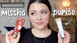 COMPARING $10 BB CREAMS Missha -vs- Purito  side-by-side demo + which should you buy?