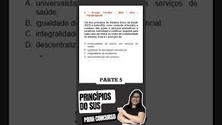 PARTE 5 PRINCÍPIOS DO SUS - LEI Nº 8.080 DE 1990  ‍  #shorts #concurso #enfermeiraconcurseira