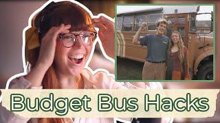 Bus Lifer REACTS - Gardenbelles Bus Tour  Cozy Thrifted Design Tips   DIY Bus Build Ideas