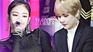 taennie moments » taehyung reaction to jennie  gda 2018