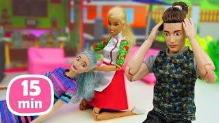 Barbie va al lavoro Situazioni divertenti. Giochi con le bambole Barbie per bambini in italiano