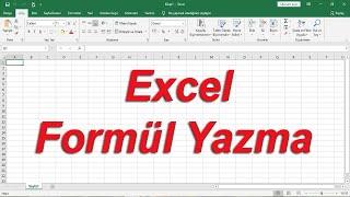 Excel de Formül Yazma