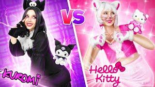 Hello Kitty vs Kuromi Уэнсдей Аддамс и Энид в Реальной Жизни  Хорошая vs Плохая Девушка