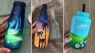 Creative Bottle Art Upcycling Empty Bottles with Paint