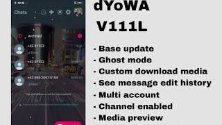 DYowhatsApp v111L Latest Version Stylish WhatsApp Mod Updated #Dyowhatsapp #Dyowa #DodiStudio