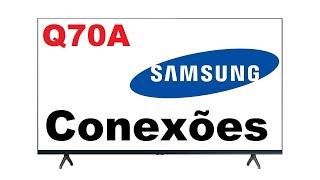 TV Samsung Q70A - Conexões e Suporte
