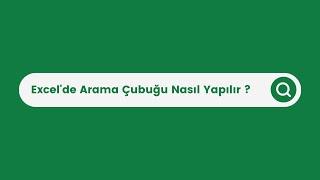 #Excel - Arama Çubuğu ile Filtreleme Yapmak - VBA - EXCEL751