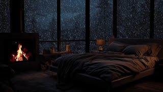 Relax with snowstorms and fireplace sounds  Journey in the bedroom enter beautiful dreams  ASMR