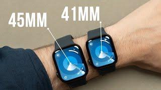 Apple Watch Series 9 - Size Comparison on Wrist 41mm vs 45mm