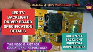 New GOLD-97ET LED Backlight Driver Board lnformationUniversal Backlight Driver BoardDetailed Video