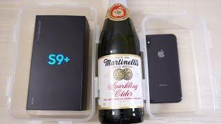 Galaxy S9 Plus vs iPhone X - Sparkling Cider Test