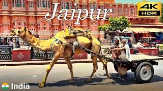 Jaipur Walking Tour  Daytime and Evening walk in Jaipur Old City  India  4K HDR