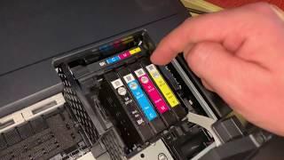 How to replace Epson WorkForce printer ink cartridge change cartridges Epson multifunction device