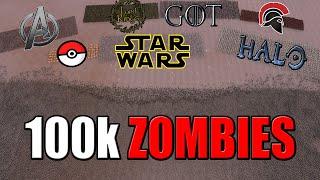 Every Fantasy Army vs 100000 ZOMBIES - UEBS Star Wars LotR Halo GoT Pokemon Marvel Mods