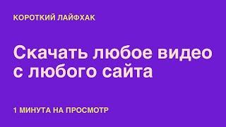 Как скачать любое видео с любого сайта