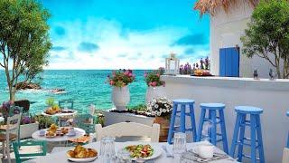 Seaside Cafe Ambience  Summer in Greece Cafe   Bossa Nova Jazz Music   ASMR