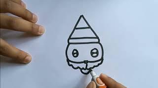 How to draw Santa from Letter A easy drawing  M P Drawing Tutorial  paintings drawings