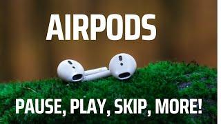 Airpods - How to Pause Skip Play Change Volume Tutorial & Guide