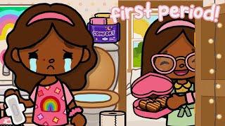 My Daughter STARTED HER FIRST PERIOD *ROUTINE*   WITH VOICE  Toca Boca Roleplay #tocaboca