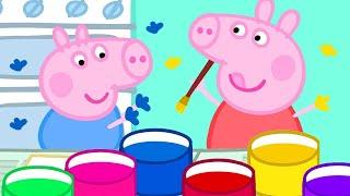 Peppa Pig Français  Peindre Avec Les Mains Et Les Pommes De Terre  Dessin Animé Pour Bébé