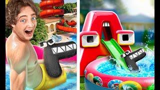 WATER PARK In My House  *DIY Alphabet Lore Secret House Near the Pool*