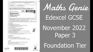 Edexcel Foundation Paper 3 November 2022 Exam Walkthrough