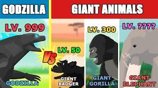 Godzilla vs ALL Giant Animals Level Challenge Rampage  Kaiju Animation