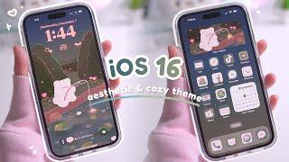 aesthetic + cozy forest iOS 16 theme   customize with me iphone 14 pro max 