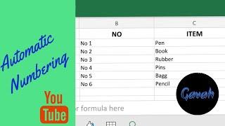 AUTOMATIC NUMBERING IN EXCEL -ANDROID PHONE