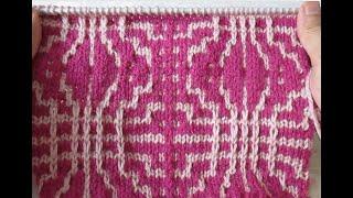 Mosaic knitting slip stitch 2 color pattern knit247