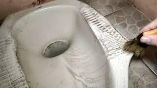 SERBUK AJAIB TUTORIAL CARA MEMBERSIHKAN toilet keramik KAMAR MANDI panci blok mesin karat MEMBANDEL