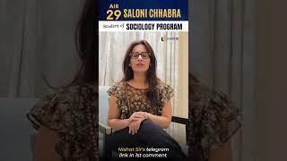 Saloni Chhabra AIR 29 thanks LevelUp IAS and Nishat sirs mentorship and tests #shorts #upsc