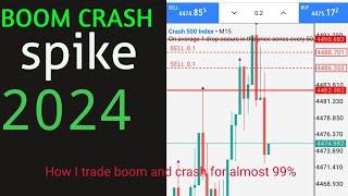 How I trade boom and crash for almost 99% Accuracy  trading strategy 2024