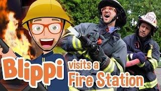 Blippi  Blippi Visits a Firetruck Station + MORE   Song for Kids  Educational Videos for Kids