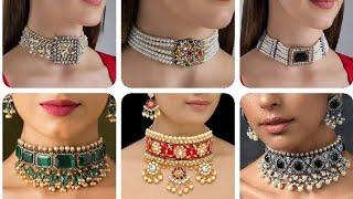 BEAUTIFUL CHOKER NECKLACE DROP CHOKER SETDIFFERENT TYPES OF CHOKER SET DESIGNS