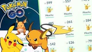 Pokemon GO  HIGH CP PIKACHU EVOLUTION TO RAICHU Pikachu Catching MADNESS